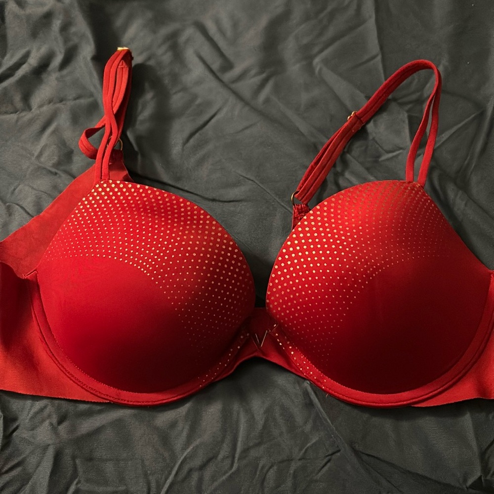 Victoria’s Secret Red and Gold Push Up Bra